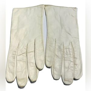 Vintage Lord & Taylor White 100% Leather Women’s Gloves FRANCE